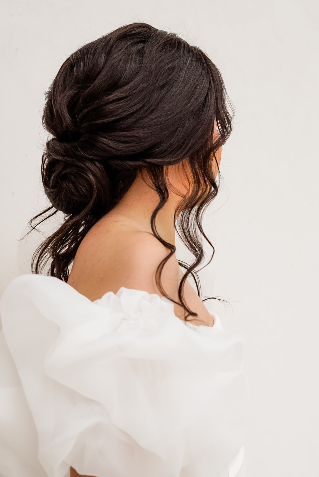 Dark Brown Romantic Low Bun Style