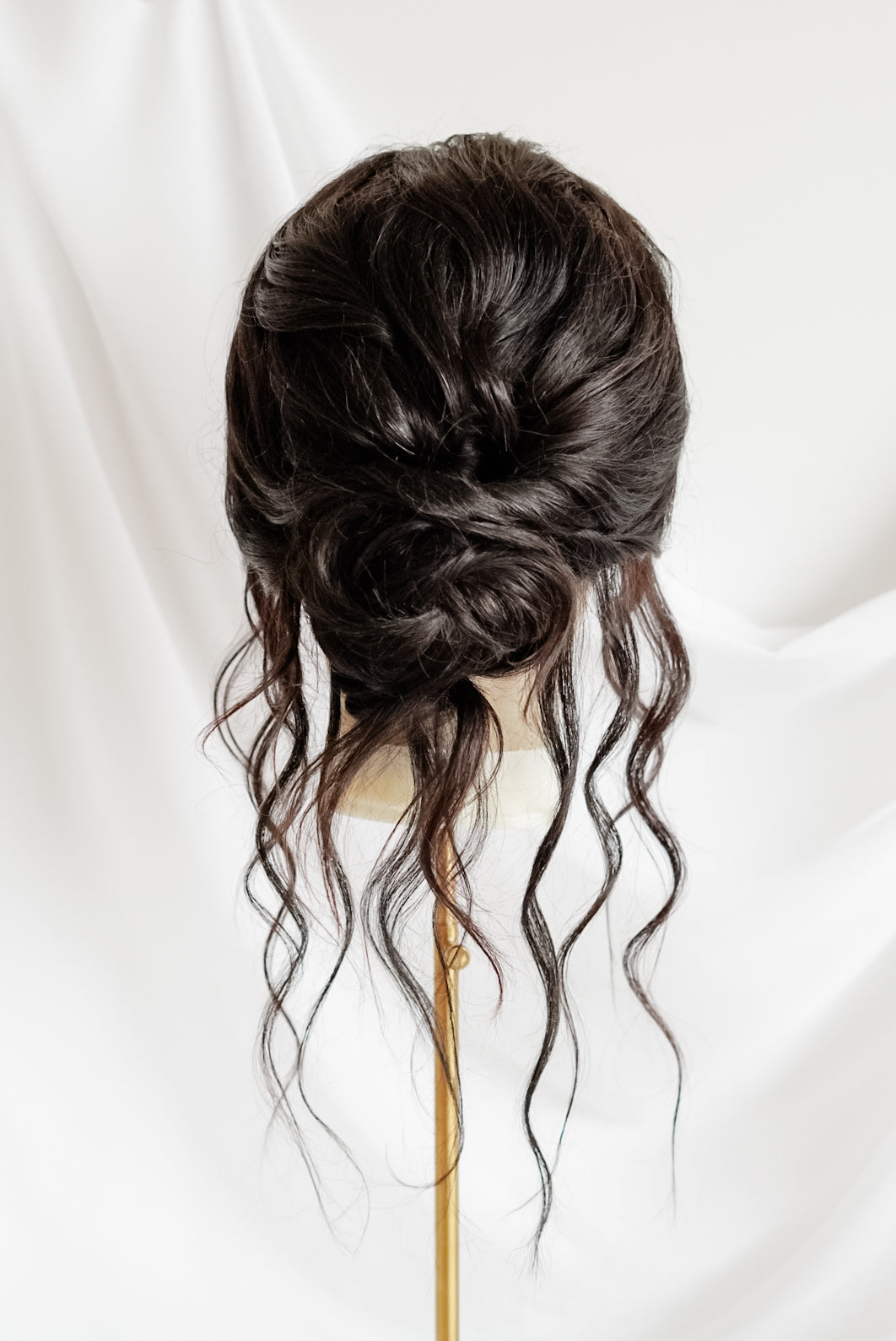 Dark Brown Romantic Low Bun Style